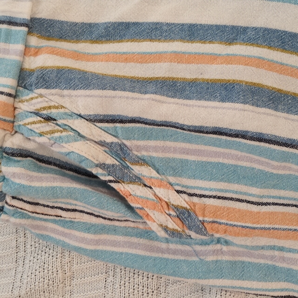 Briggs New York Multi-Color Pastel Striped Linen Rayon Blend Shorts - Picture 5 of 11